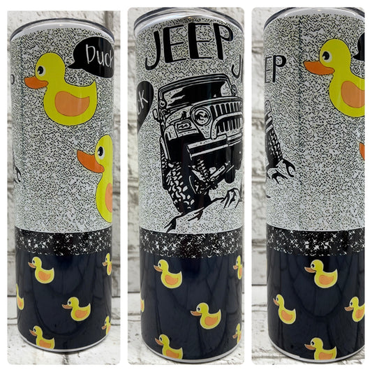 20 Ounce Skinny Tumbler - Yellow - Duck - Jeep