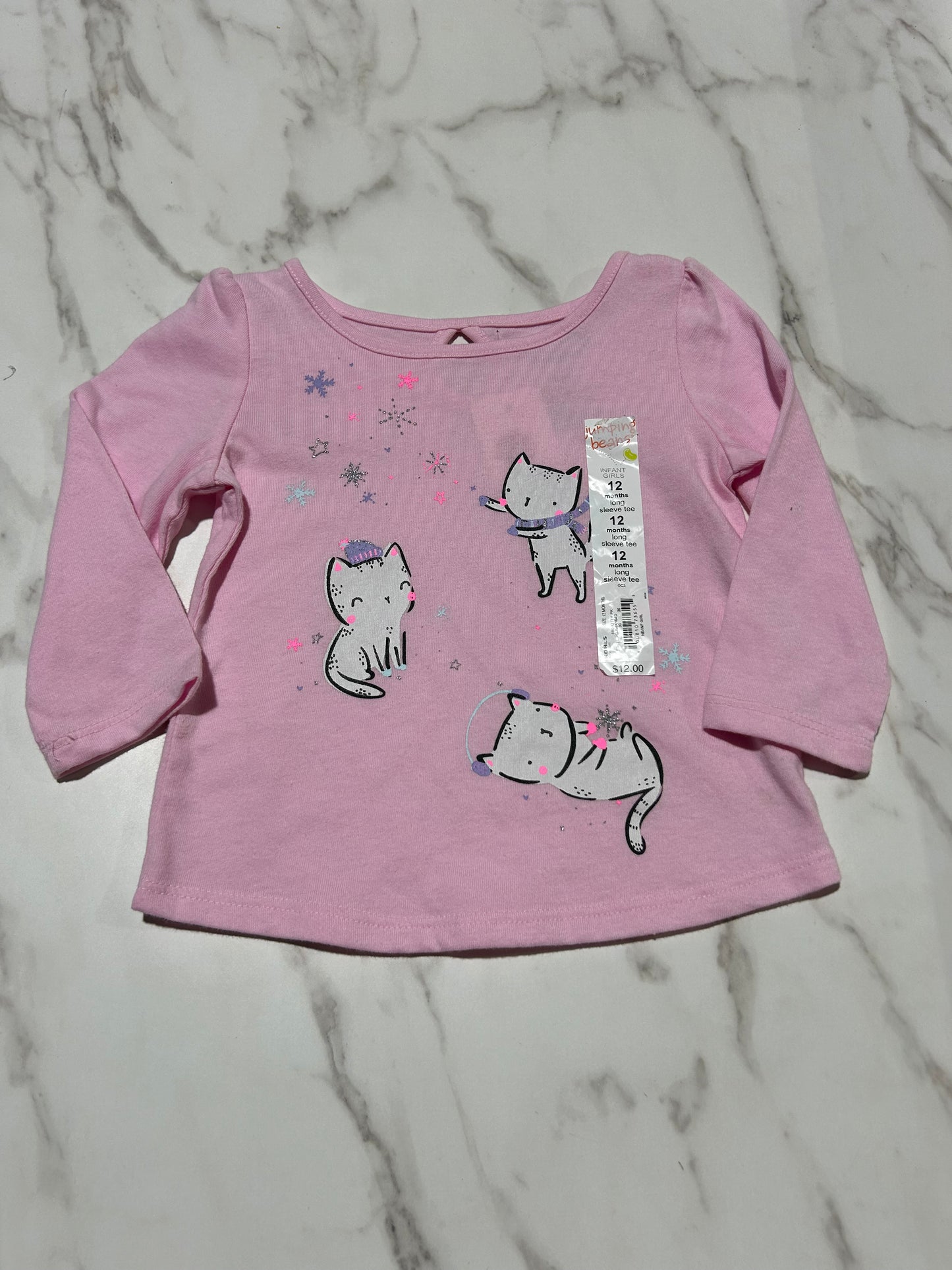 NEW 12 Months Long Sleeve - Cats - Jumping Beans