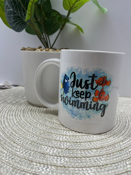 Just Keep Swimming - FISH - 11 Ounce Coffee Mug