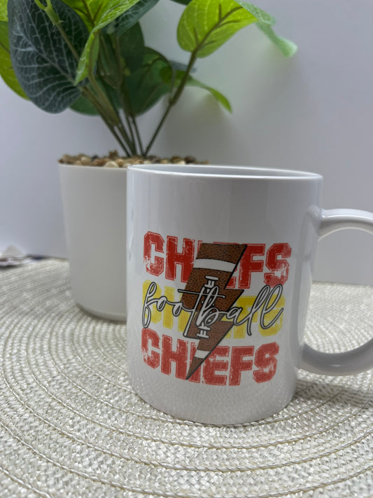 Football - Red and Yellow - 11 Ounce Coffee Mug