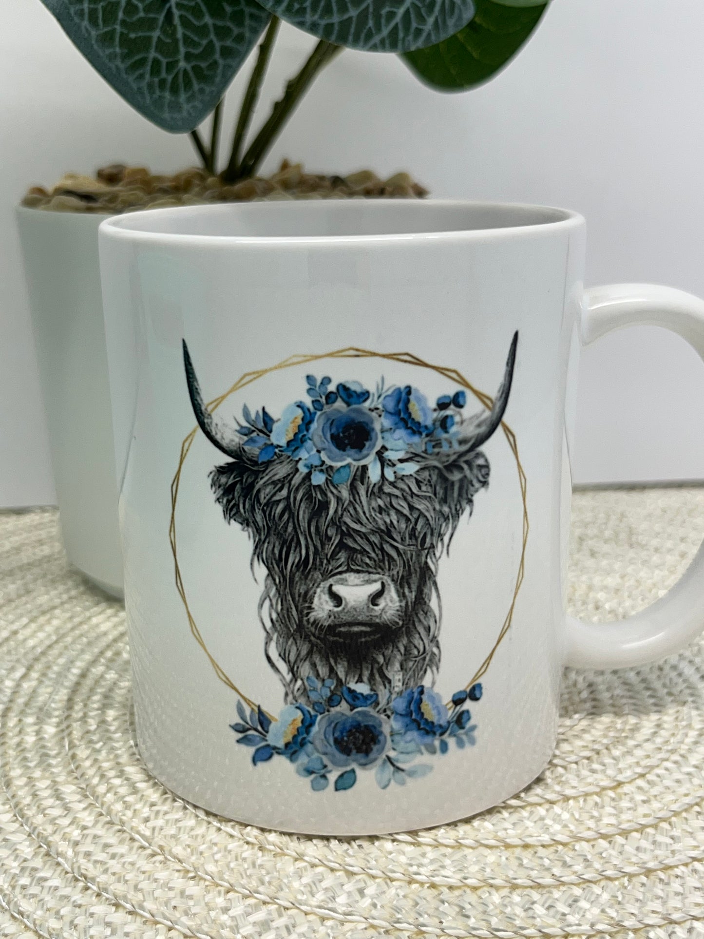 Highland Cow - Blue - 11 Ounce Coffee Mug