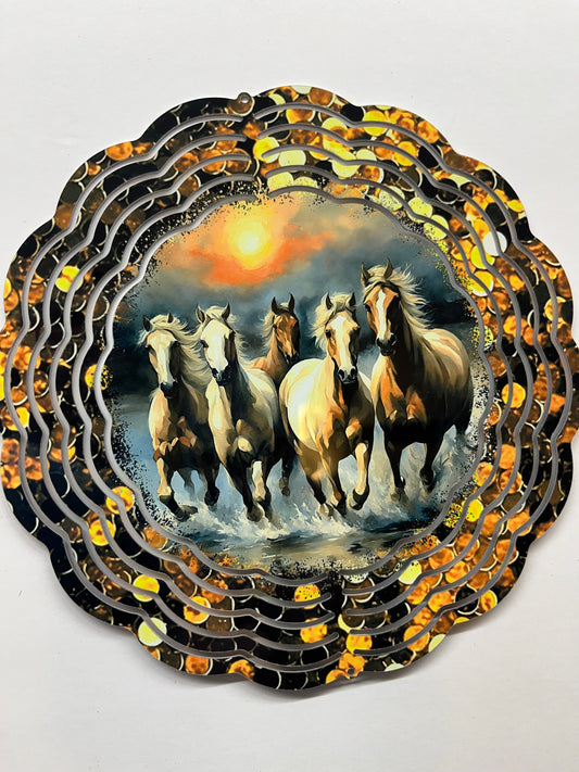 8” Wind Spinner Horses